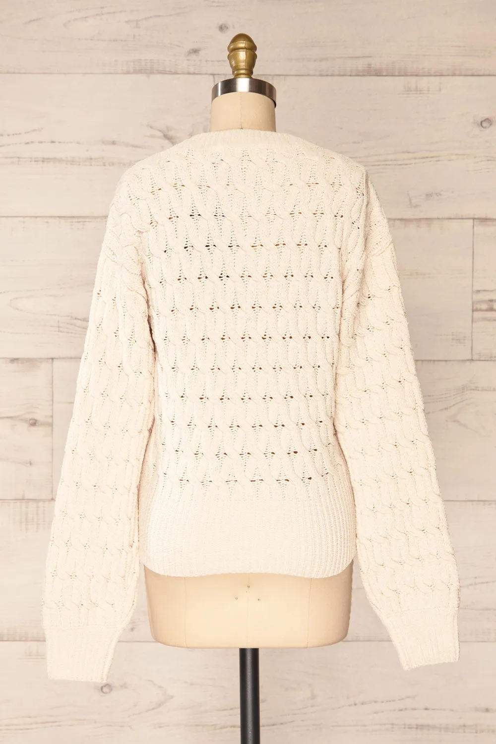 Orenb Cream | Weave Knit Sweater