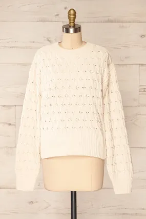 Orenb Cream | Weave Knit Sweater