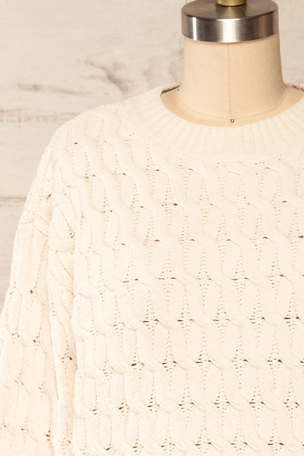 Orenb Cream | Weave Knit Sweater