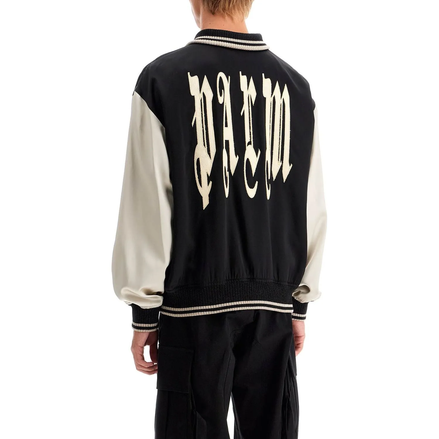 Palm Angels satin varsity jacket for