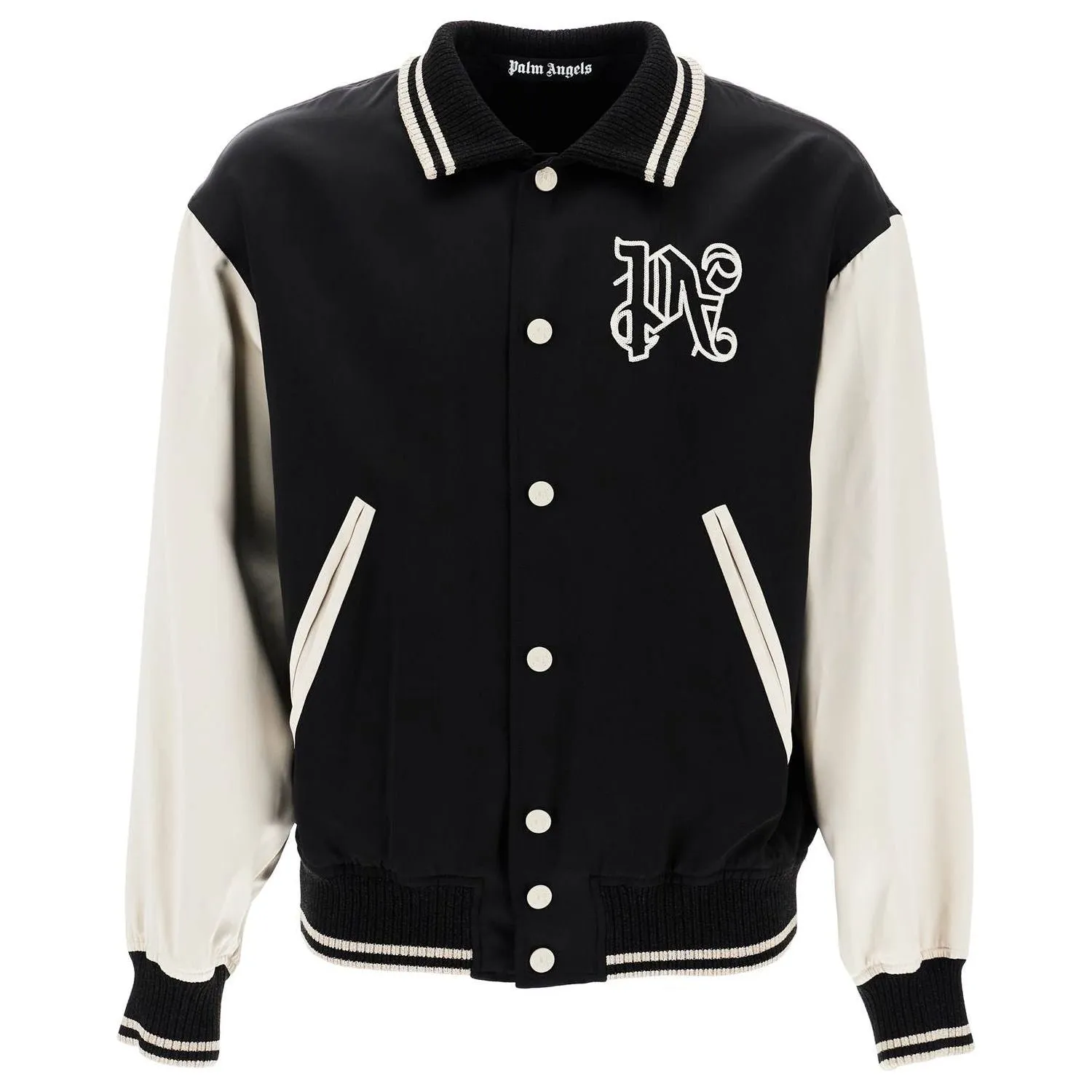 Palm Angels satin varsity jacket for