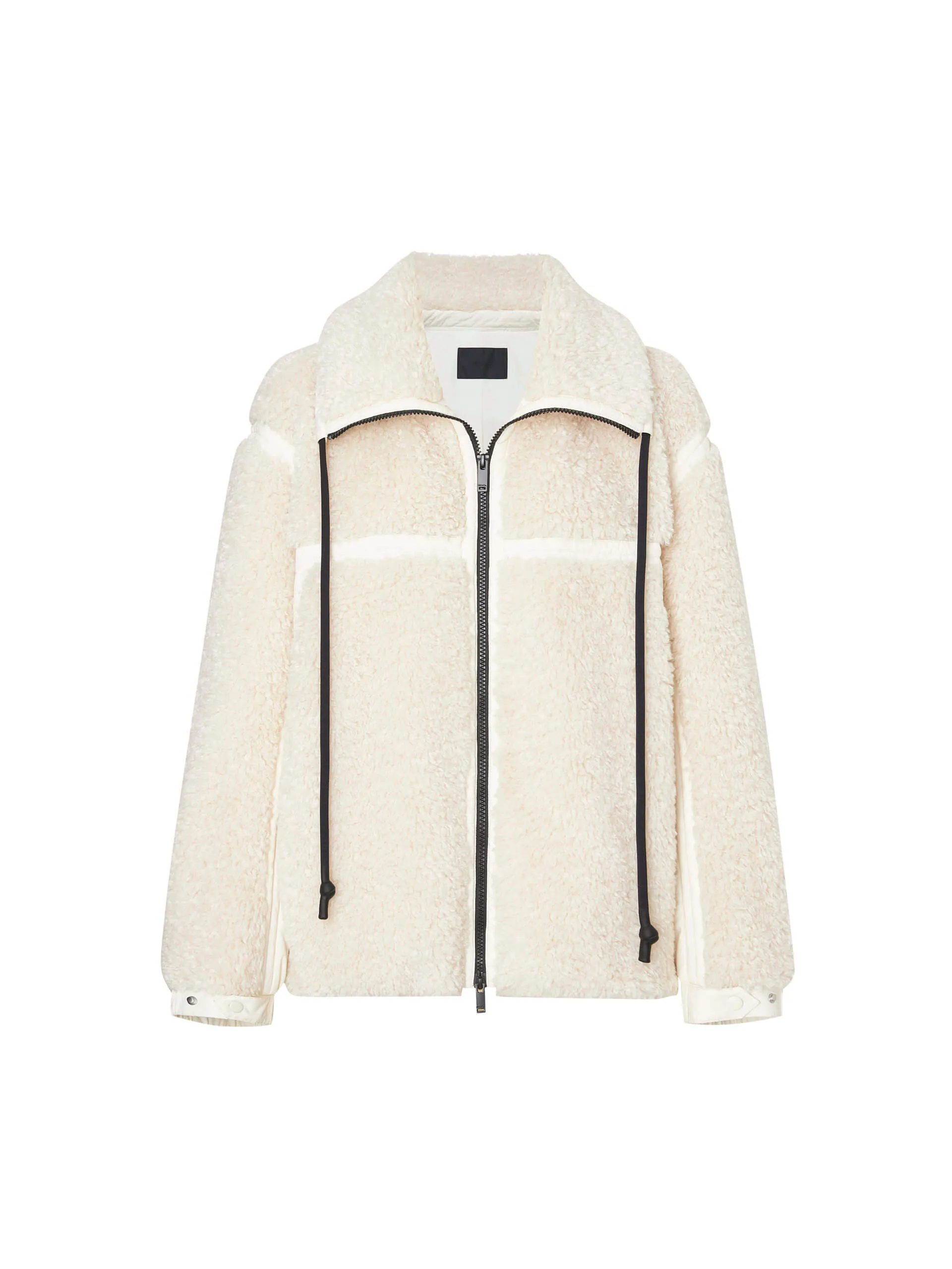 Panelled Fuzzy Puffer Jacket