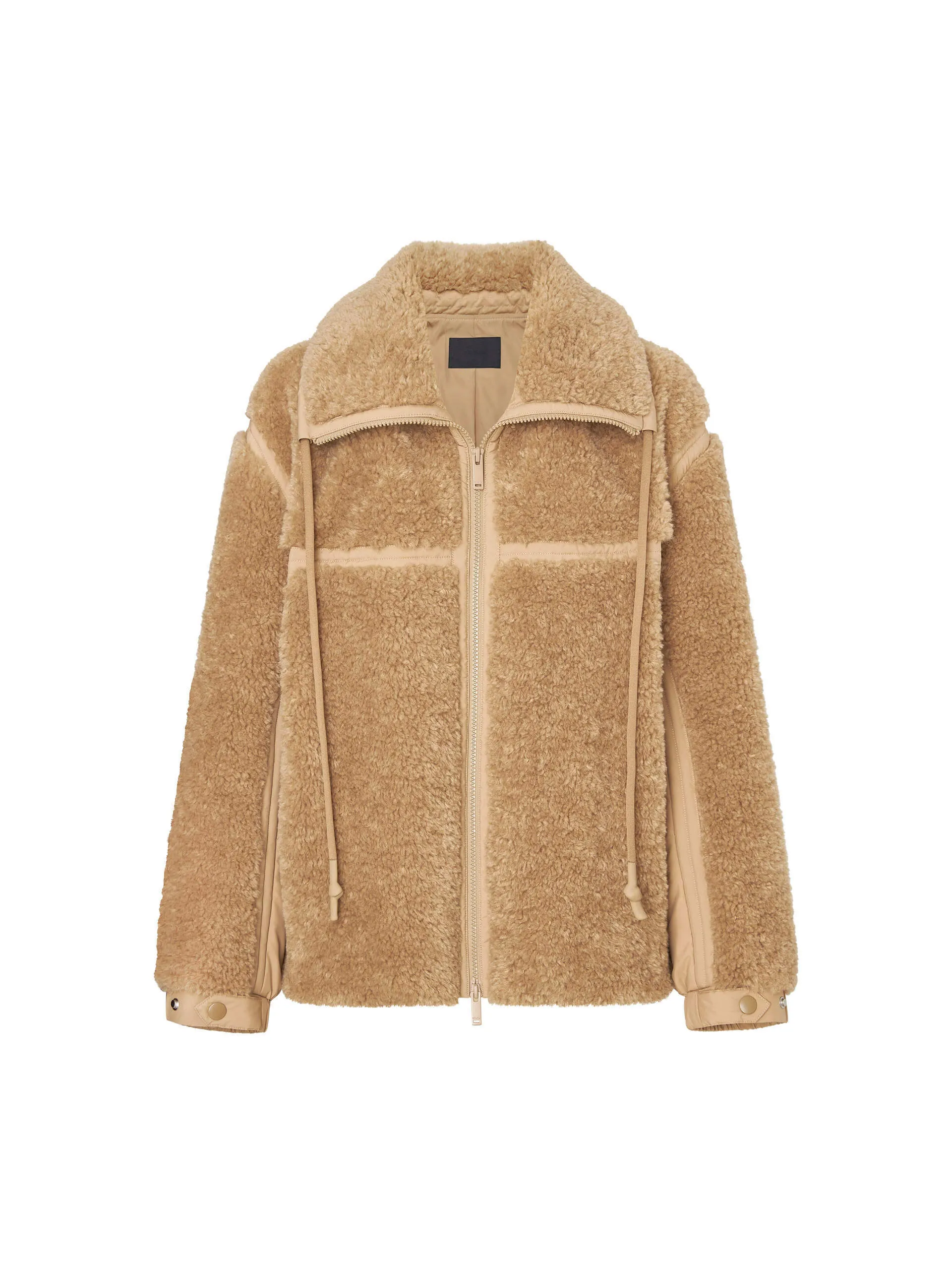 Panelled Fuzzy Puffer Jacket