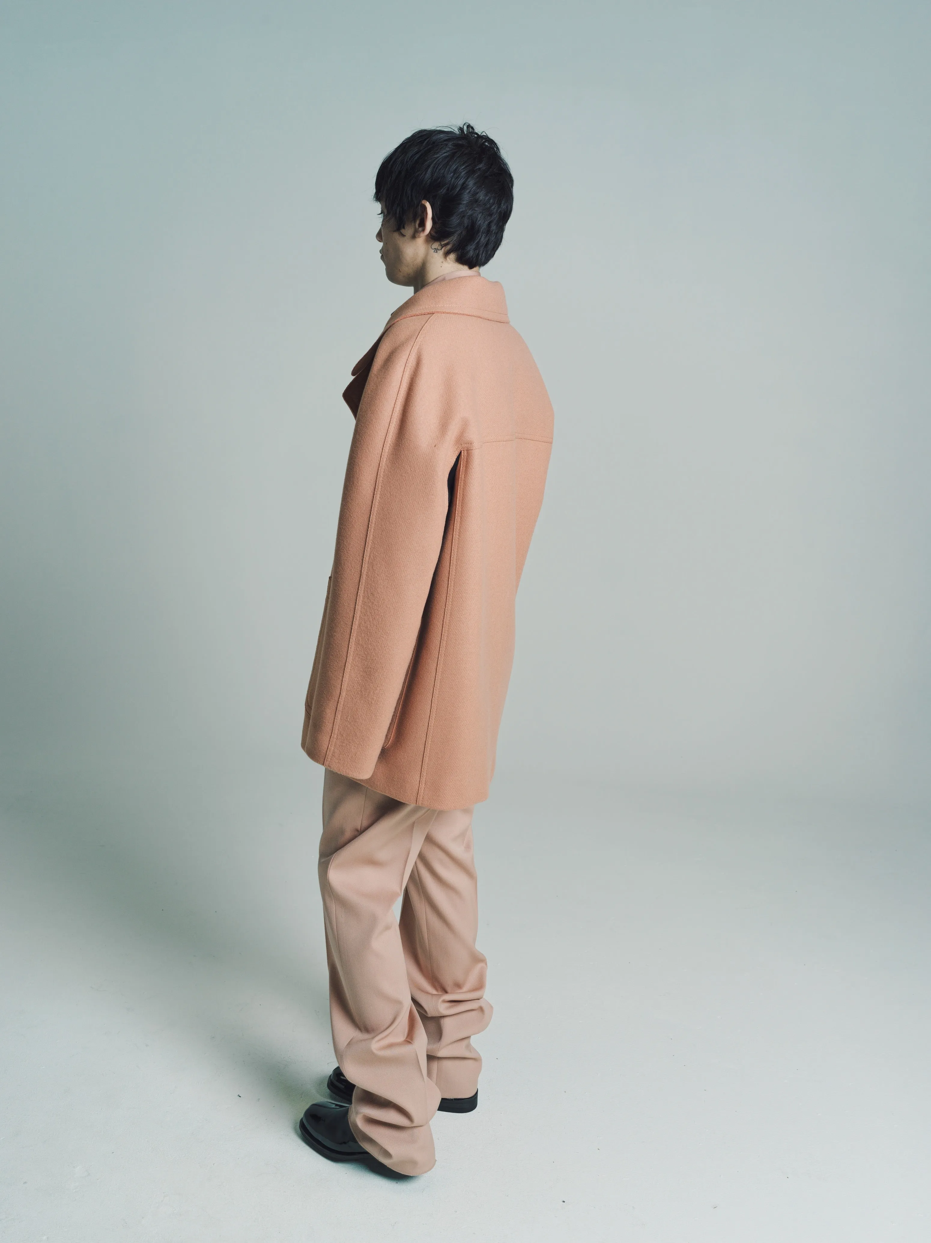 Pink Clay Contrast Panel Peacoat