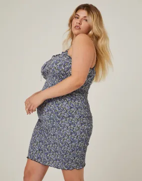 Plus Size Floral Smocked Mini Dress