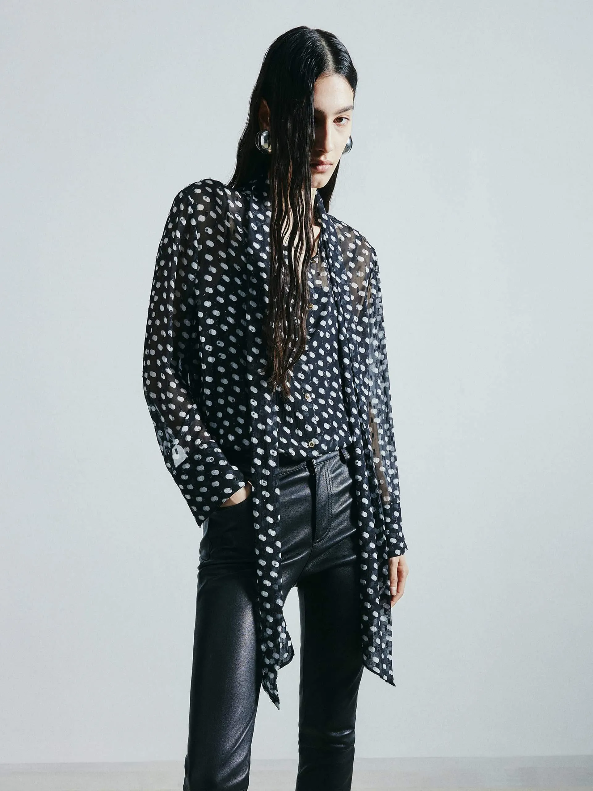 Polka Dot Silk Shirt