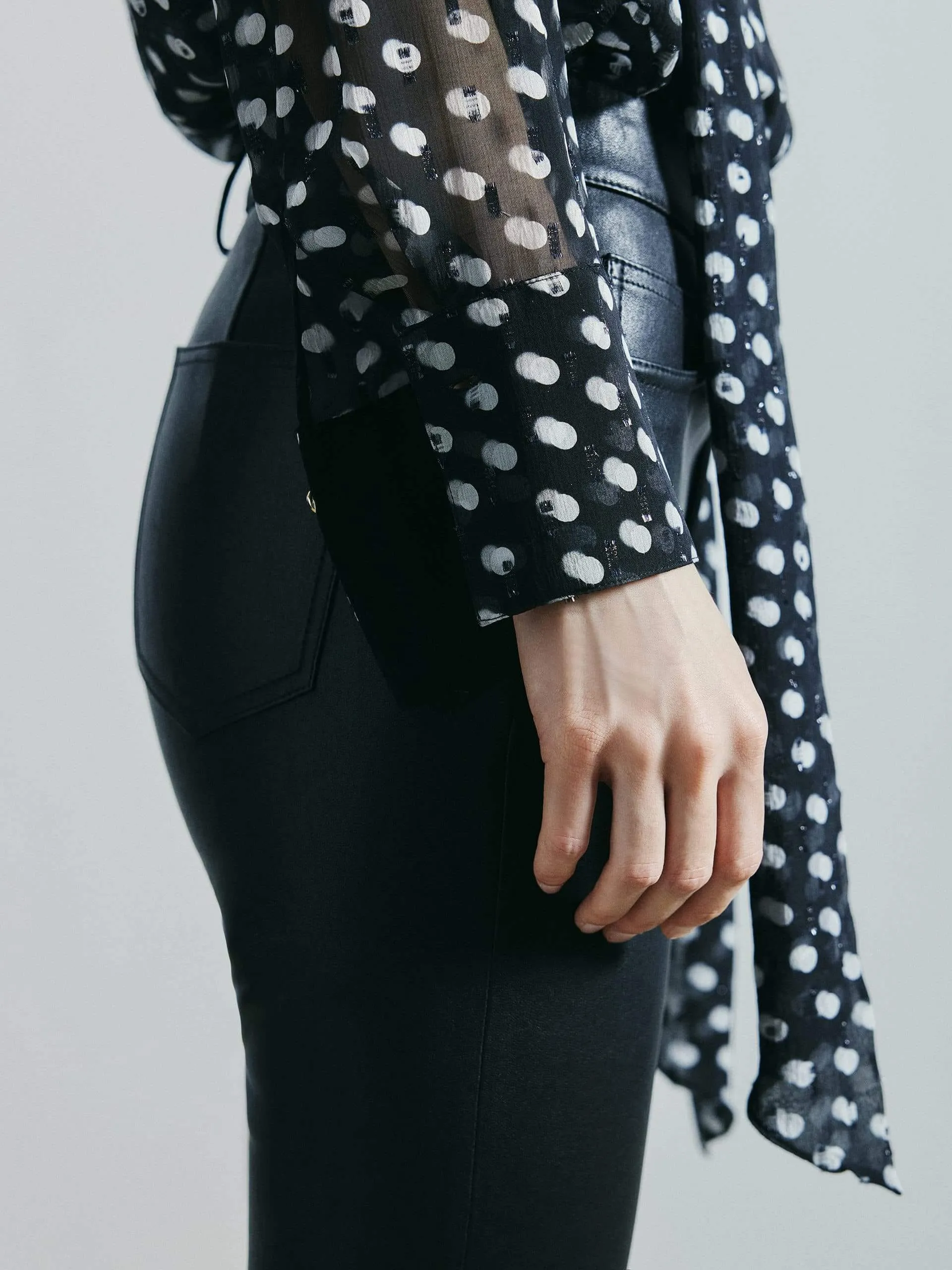 Polka Dot Silk Shirt