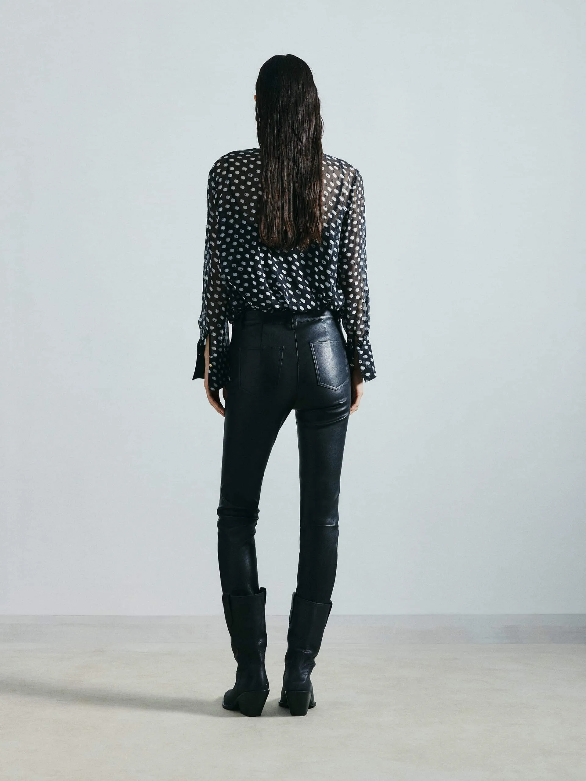 Polka Dot Silk Shirt