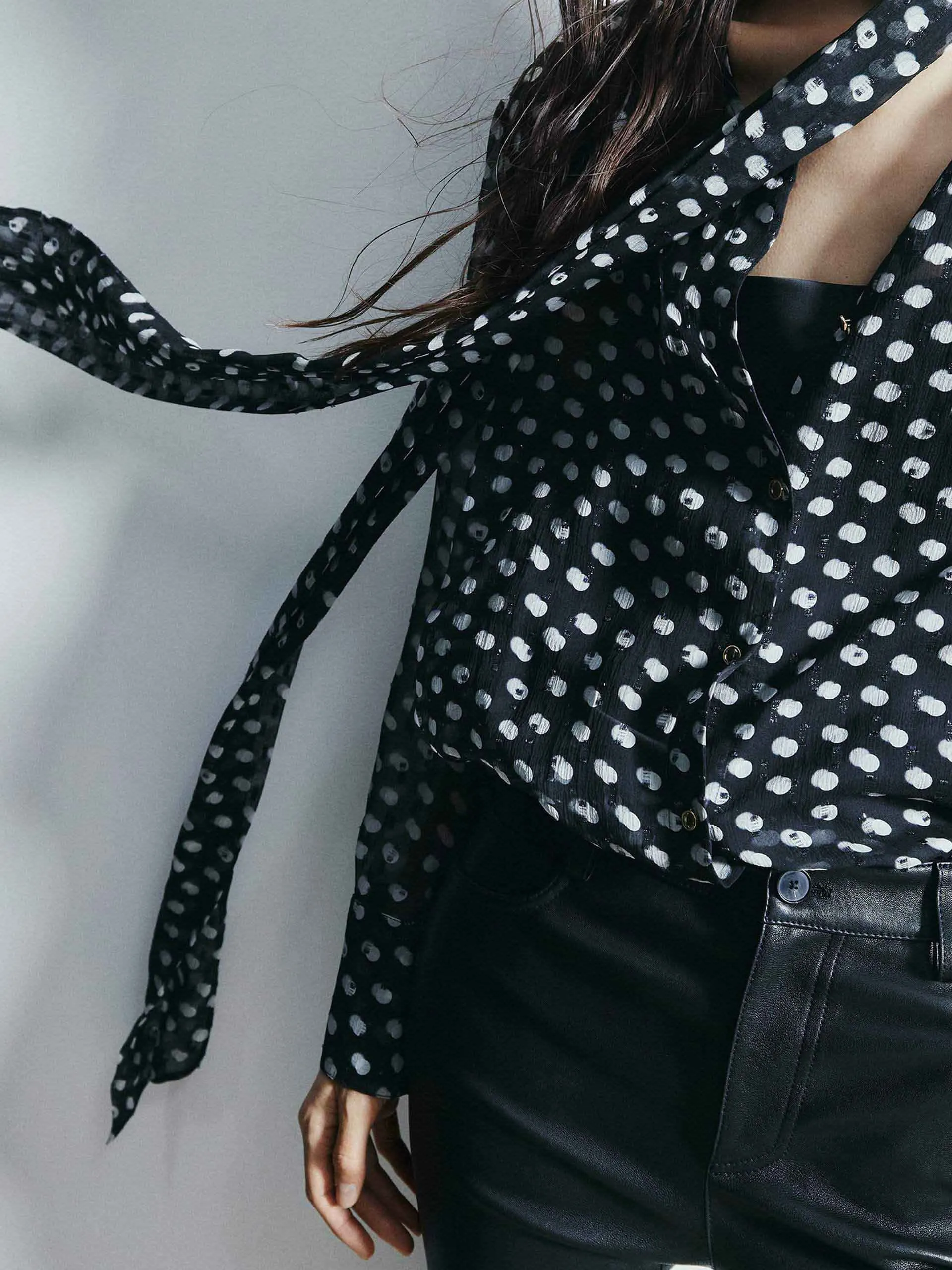 Polka Dot Silk Shirt