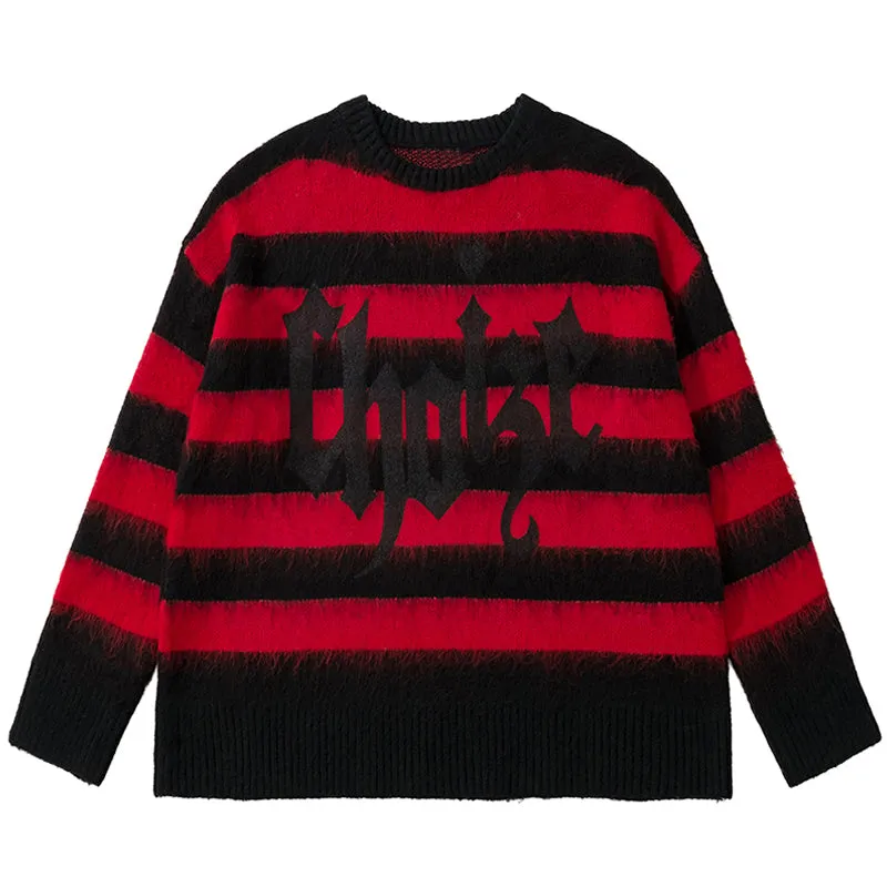 PopFlying Gothic Punk Mohair Stripes Sweater