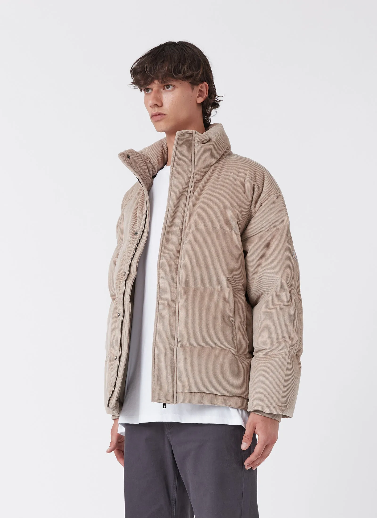 Porter Puffer Jacket Pebble Corduroy