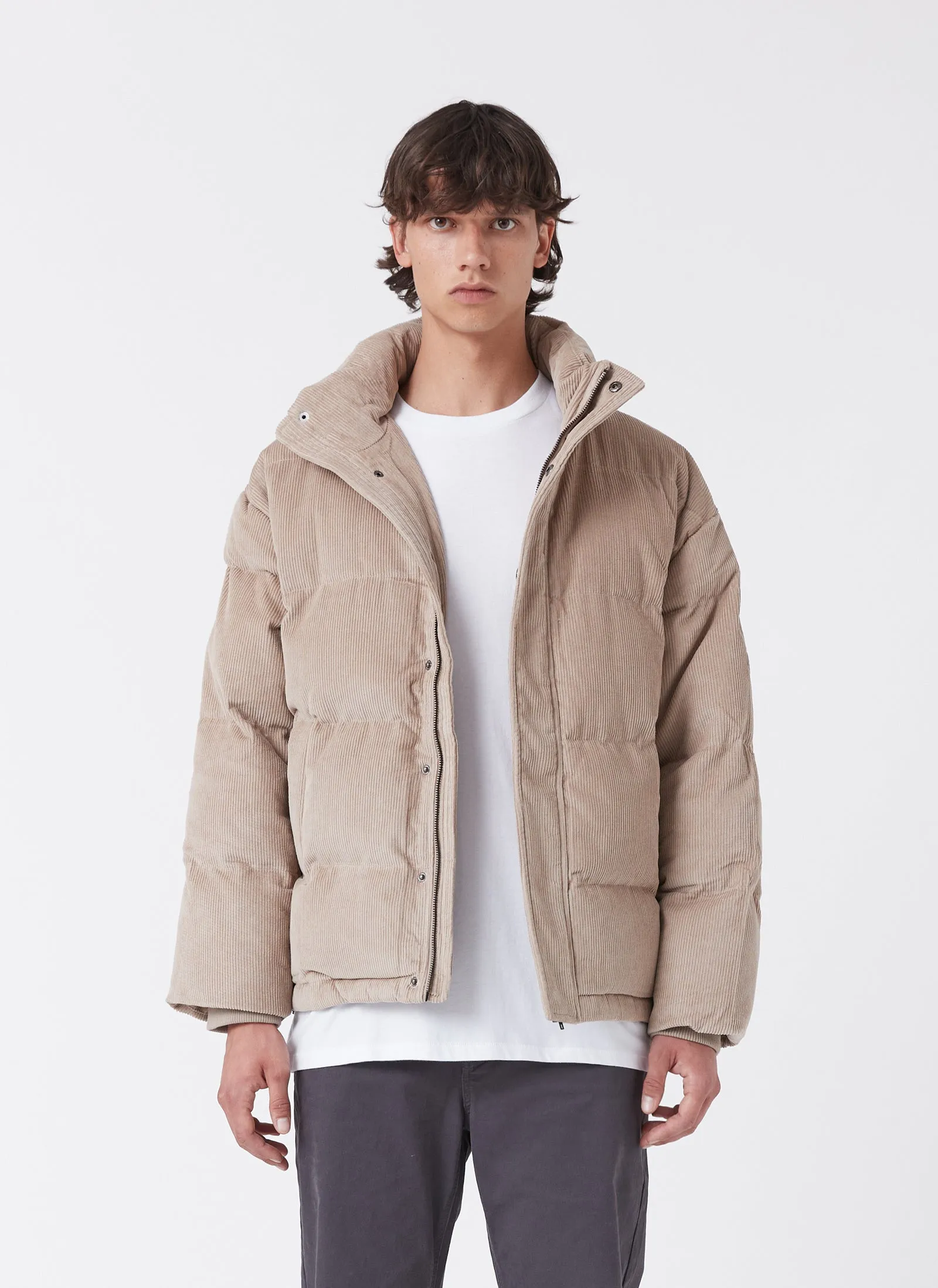 Porter Puffer Jacket Pebble Corduroy