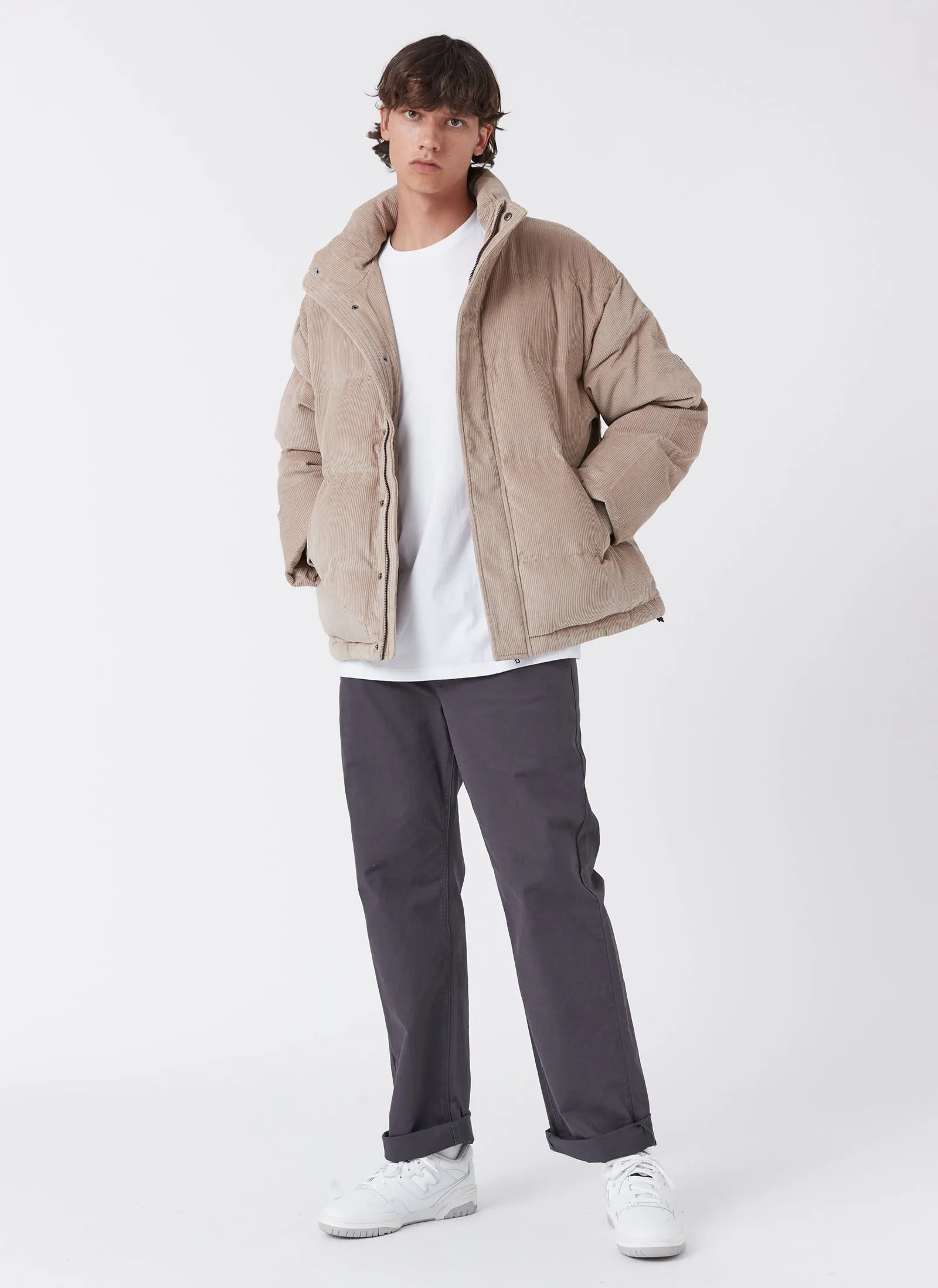 Porter Puffer Jacket Pebble Corduroy