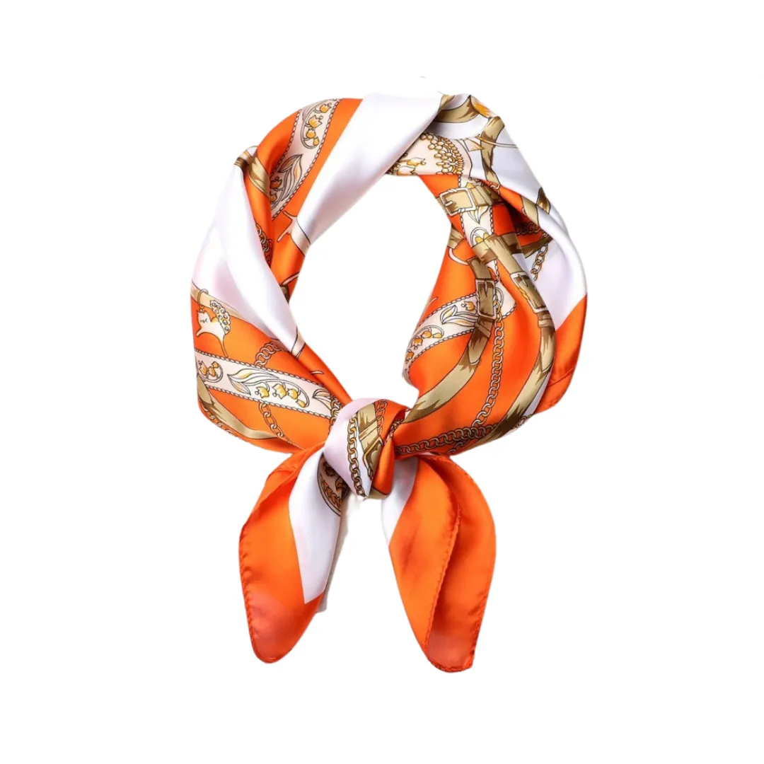 Pre Order:  Chain Silk Satin Square Scarf