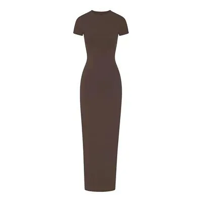 Pre Order:  Crewneck Bodycon Maxi Dress