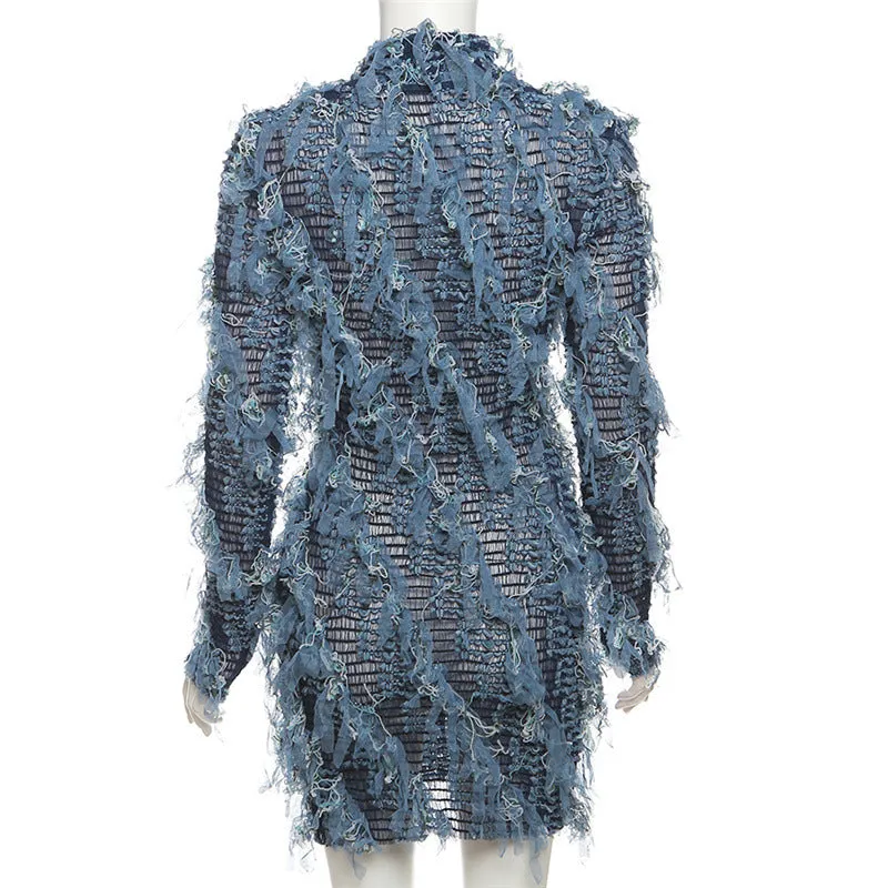 Pre Order:  Fringe See-Through Mini Dress