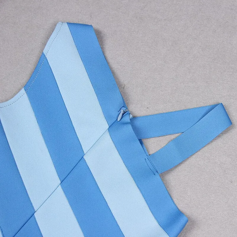 Pre Order:  Sky Blue Asymmetrical Bandage Dress