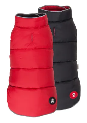 Puffer Dog Coat - Reversible Red/Black