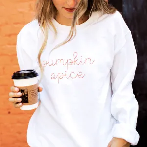 pumpkin spice Eliza Script Crewneck Sweatshirt