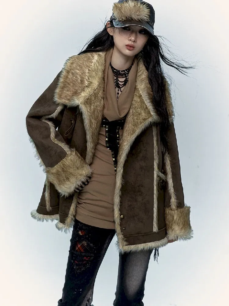 Punk Lazy Loose Fur Coat【s0000011220】