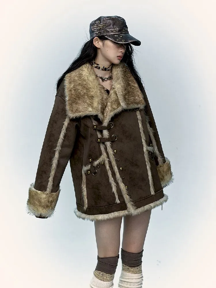 Punk Lazy Loose Fur Coat【s0000011220】