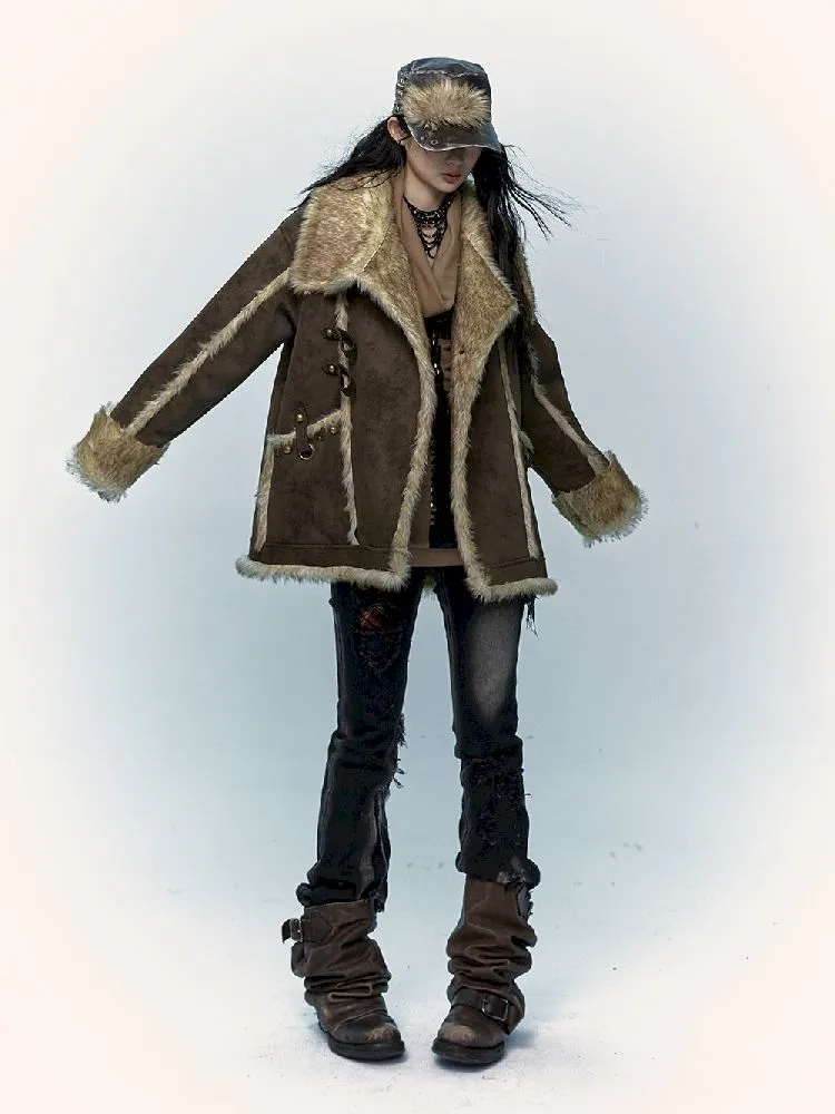 Punk Lazy Loose Fur Coat【s0000011220】