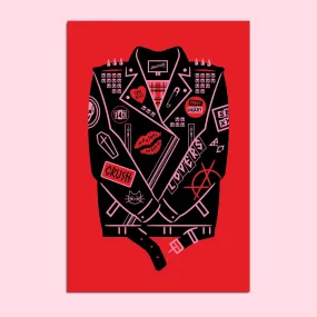 Punk Love Leather Jacket Postcard by Hellcats USA