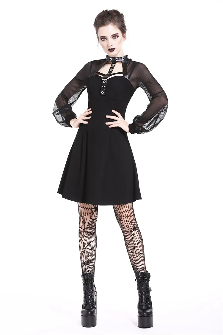 Punk mesh sleeve halter dress DW207