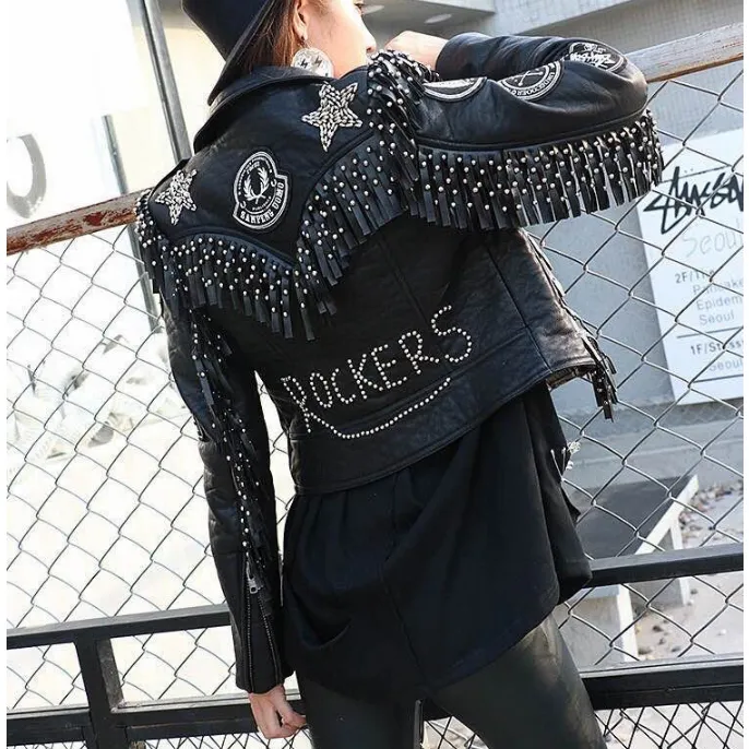 Punk Rock Sash Leather Jacket