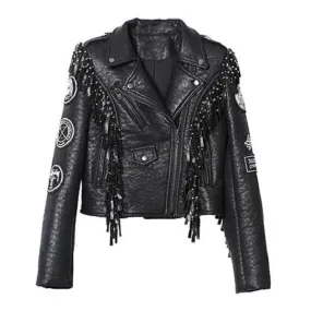 Punk Rock Sash Leather Jacket