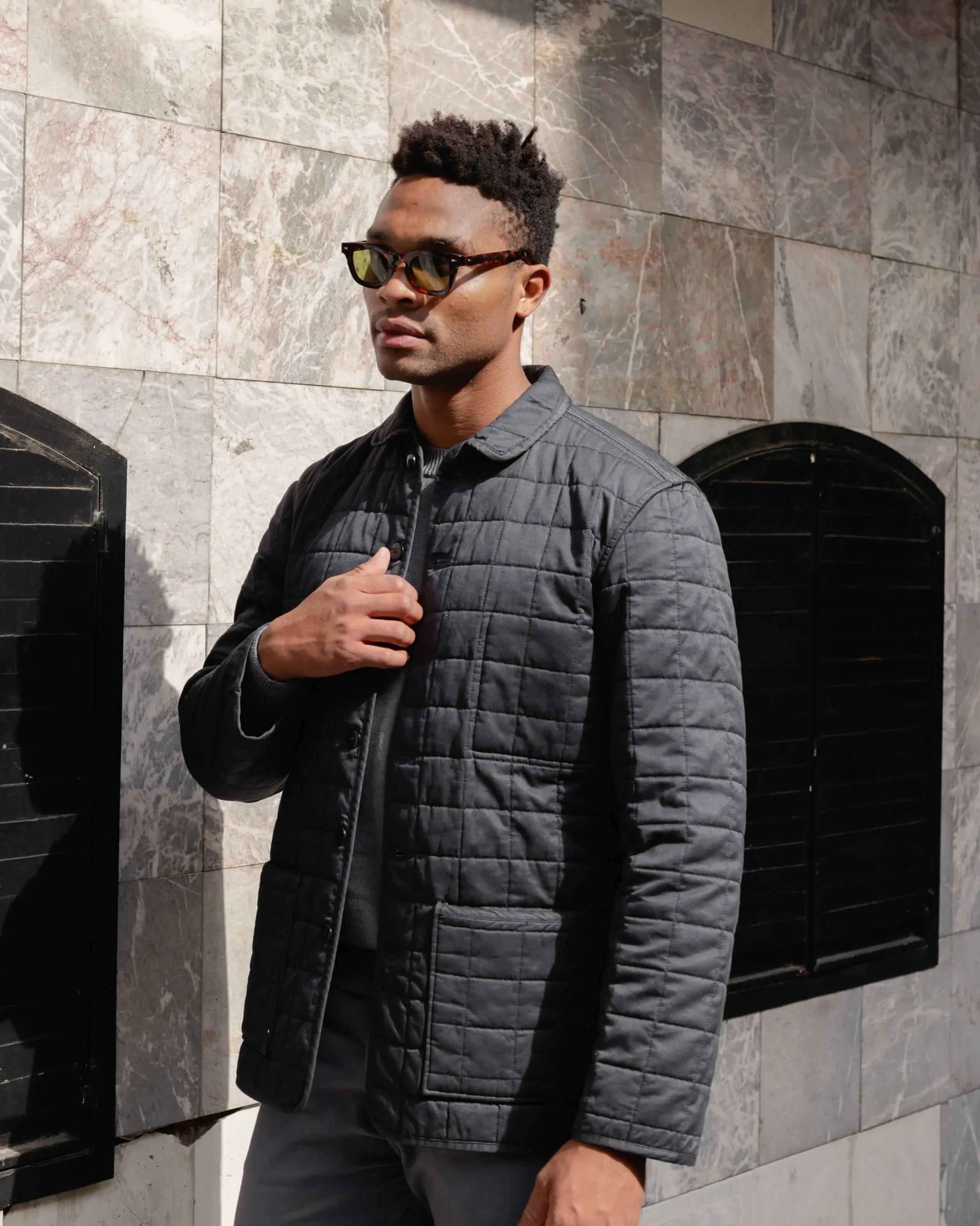 Quilted Kite Jacket / Onyx