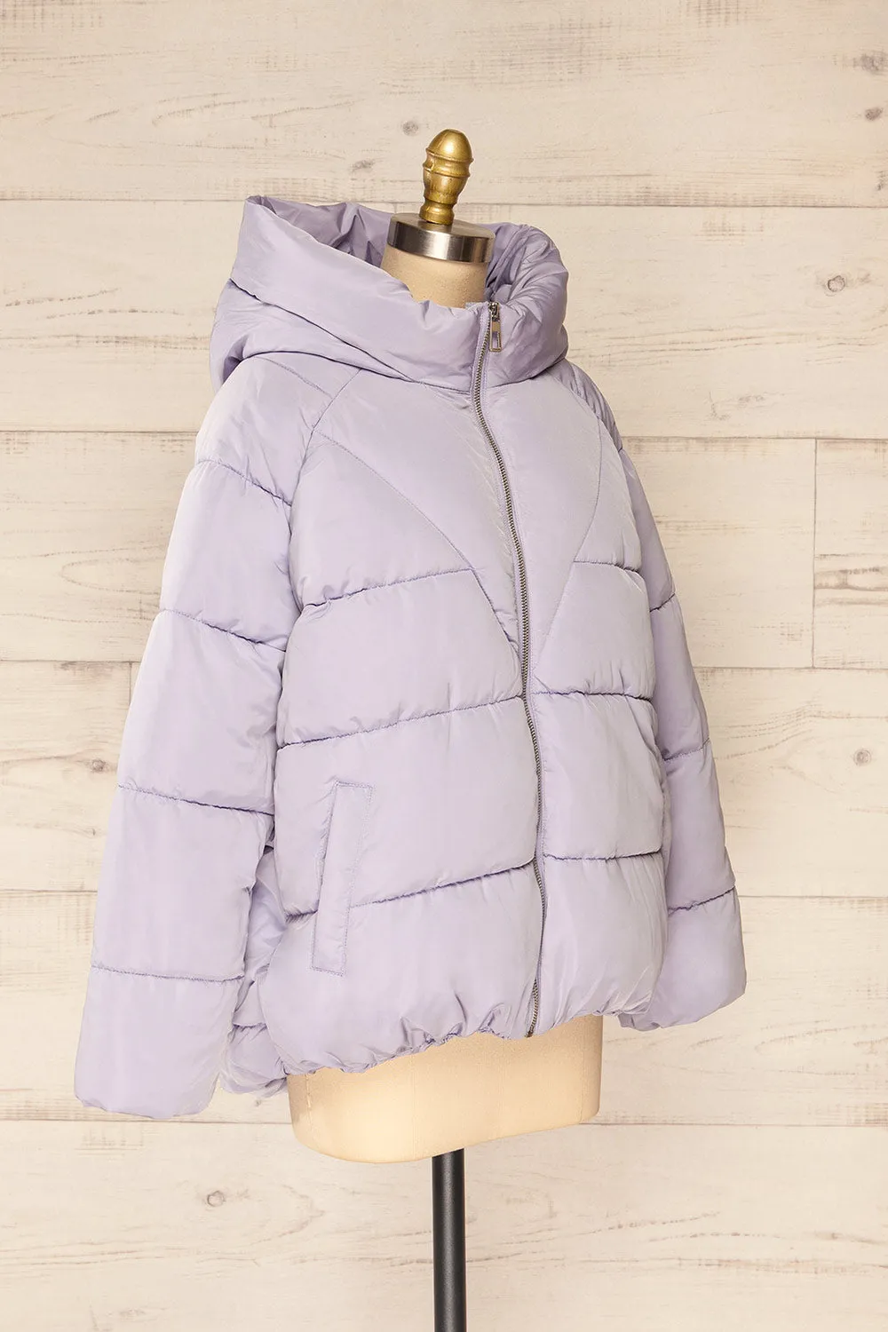 Reda Lavender | Short Puffer Jacket