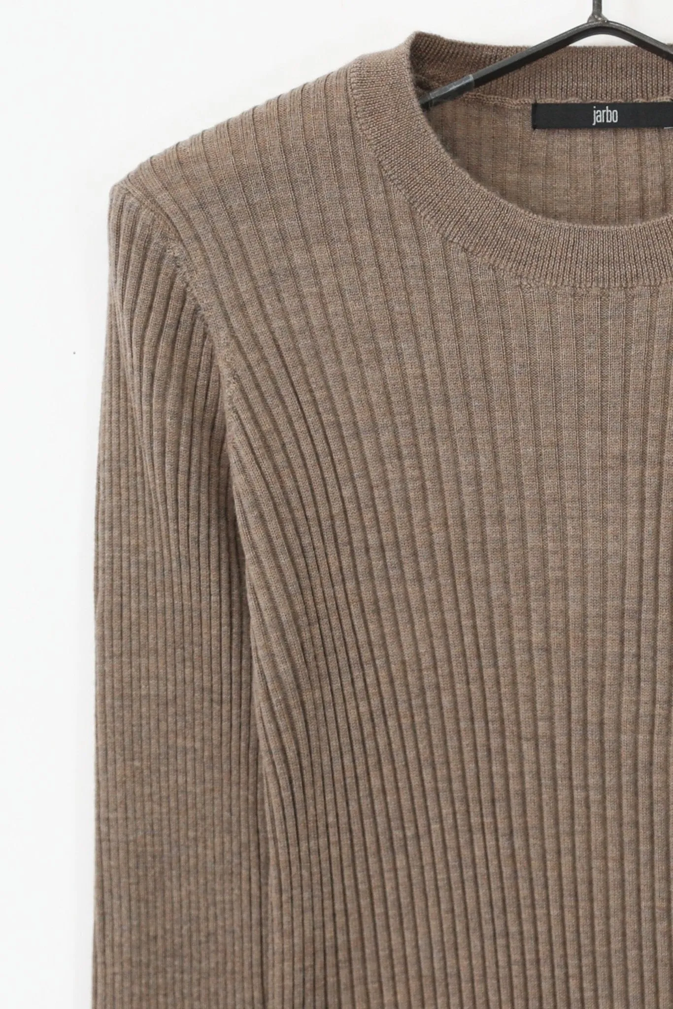 ROMANGA RIBBED LONG SLEEVE CREW IN FINE ITALIAN MERINO