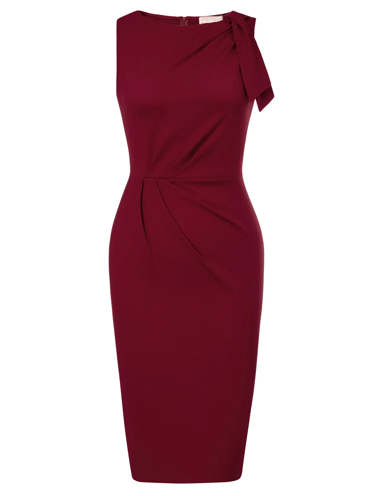 Seckill Offer⌛Sleeveless Ruched Bodycon Dress with Tie Shoulder Business Cocktail Party Wedding Guest Dress