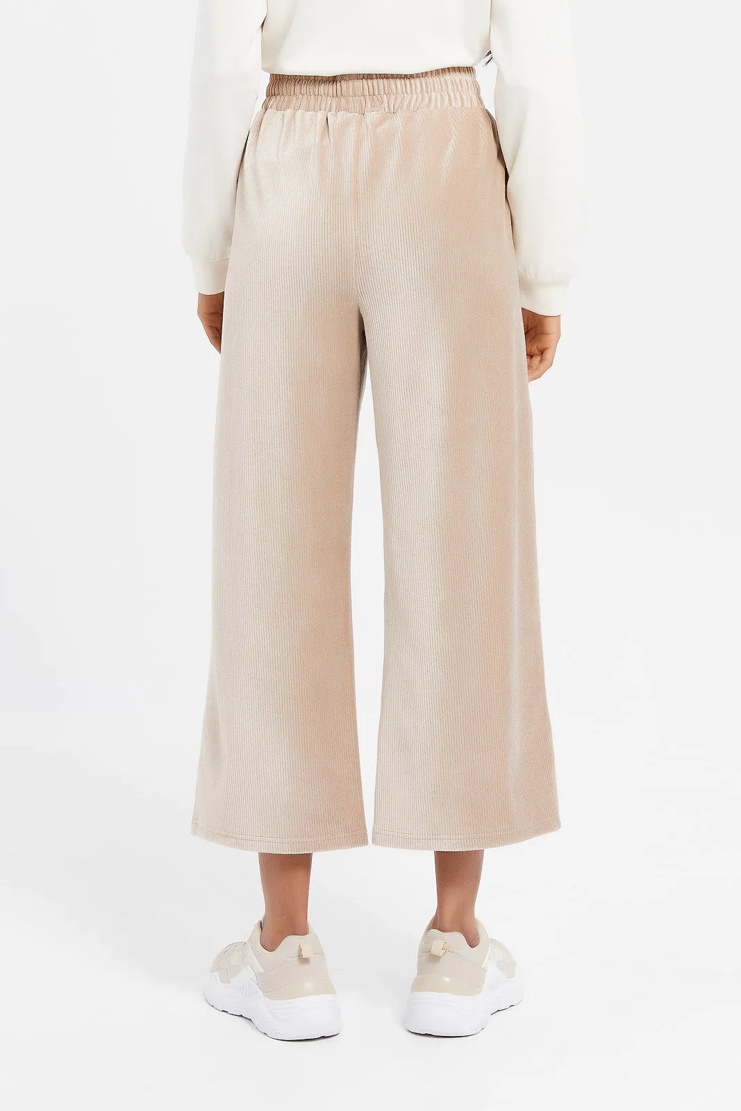 Senior Girls Beige Culotte Pants