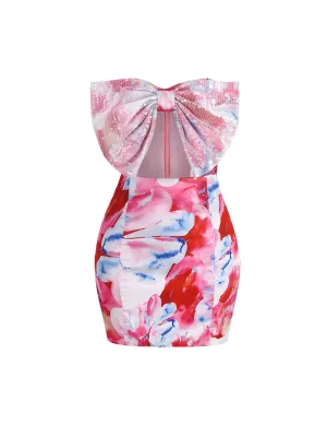 Shae Floral Bow Sequin Dress