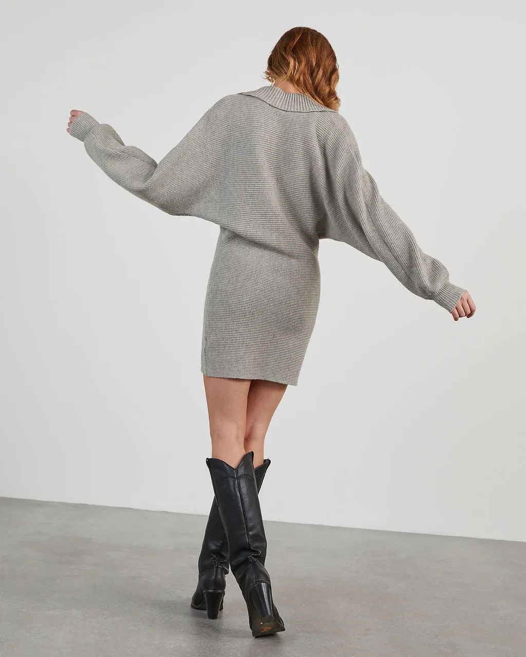 Simply Chic Collared Mini Sweater Dress