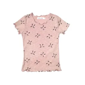 *Size 90 only* Lightweight Cotton Top, Blush with prints