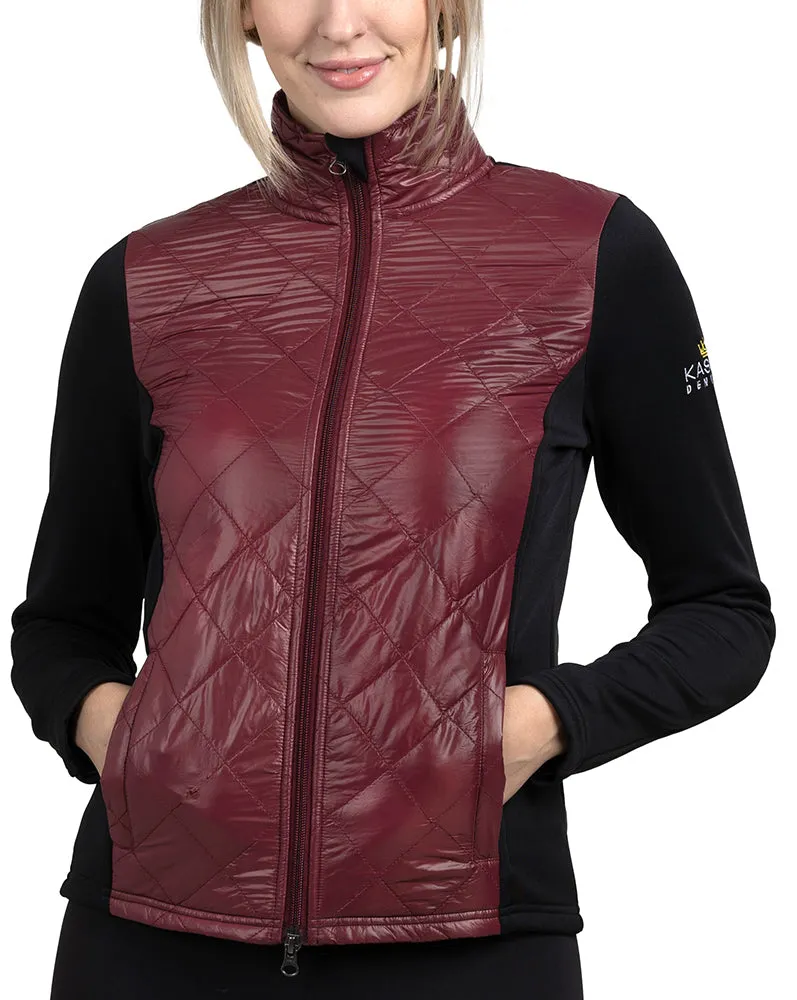 Slim Fit, Quilted Black and Burgundy Performance Jacket - Final Sale