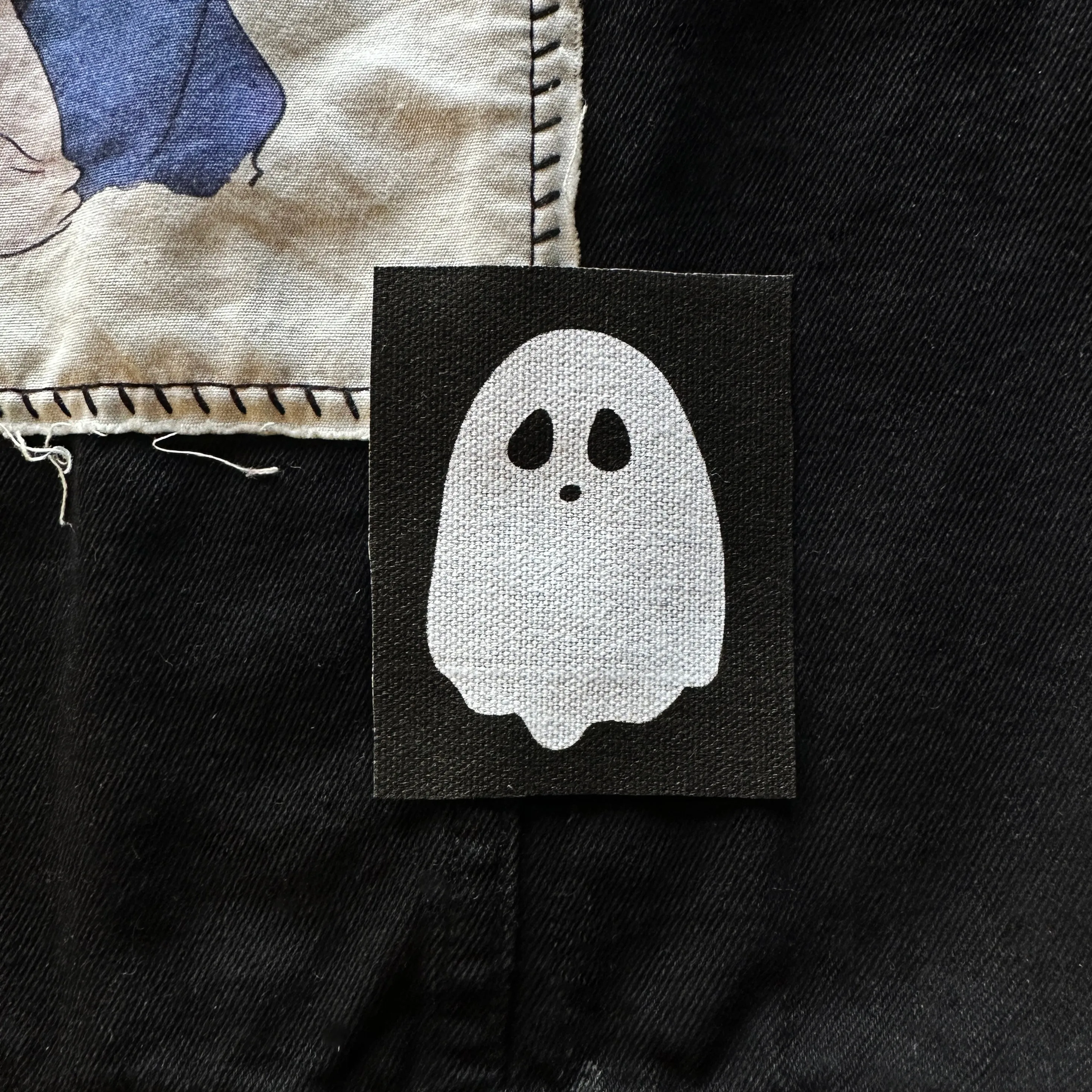 Spooky Ghost & Broom Fabric Patch Set