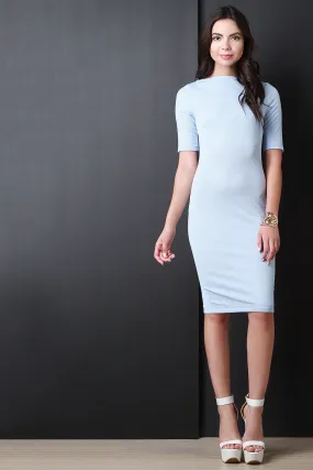 Spring Quarter Sleeves Cocktail Midi Dress