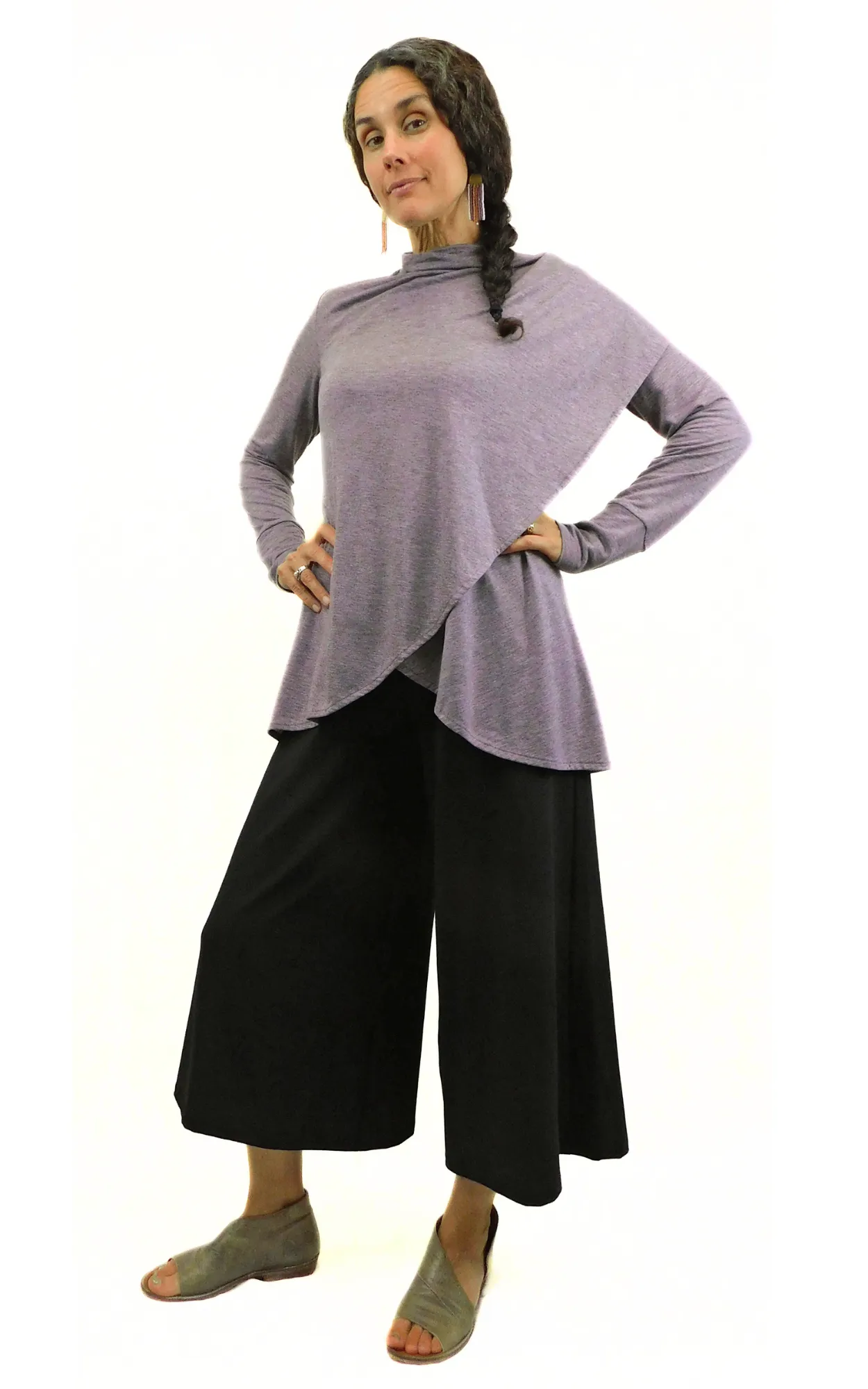 Tencel Xtra Wide 25" Long Capri Pant - Black