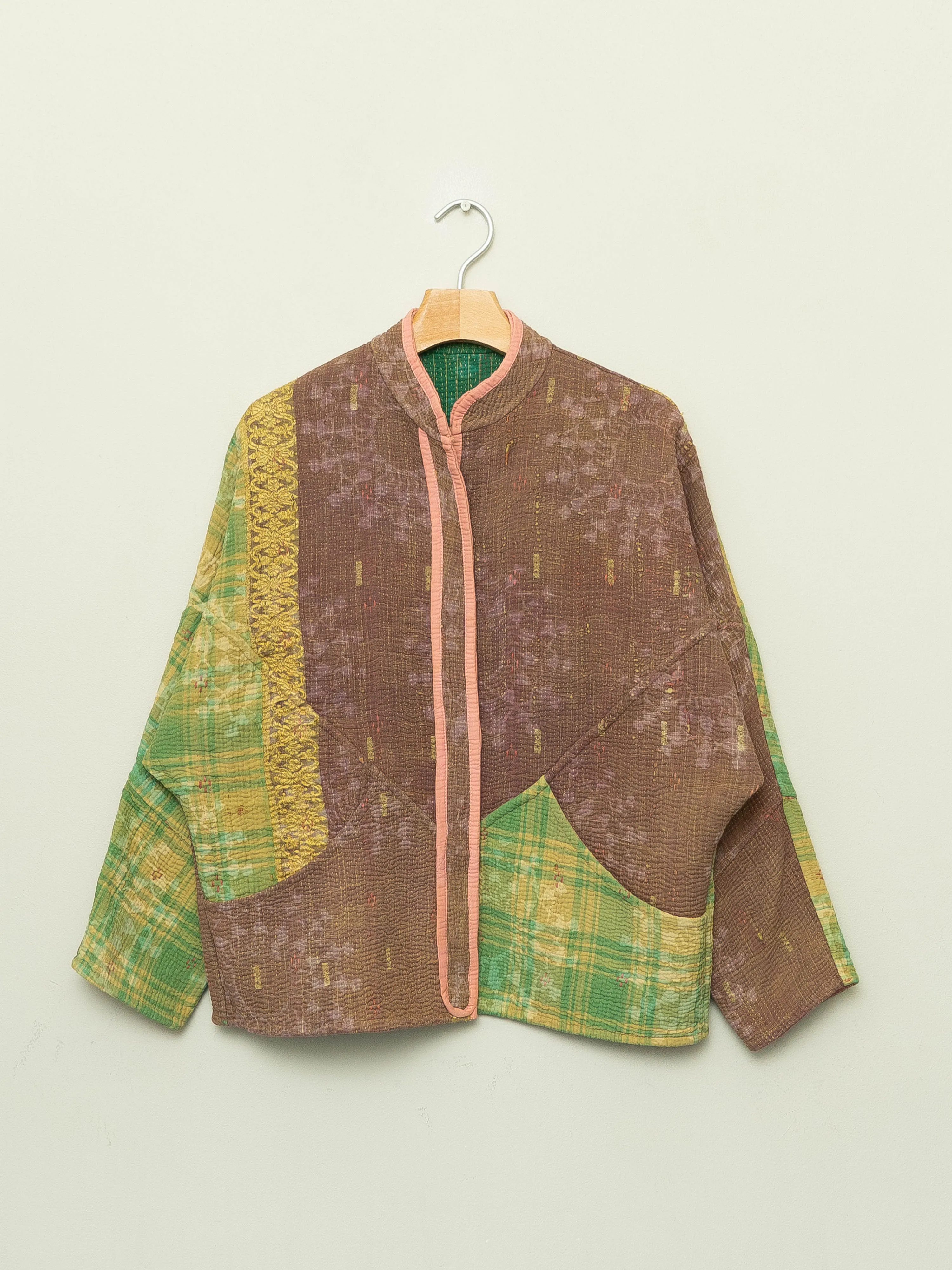 The Ladhiya Petite Quilted Plant Dyed Kantha Jacket