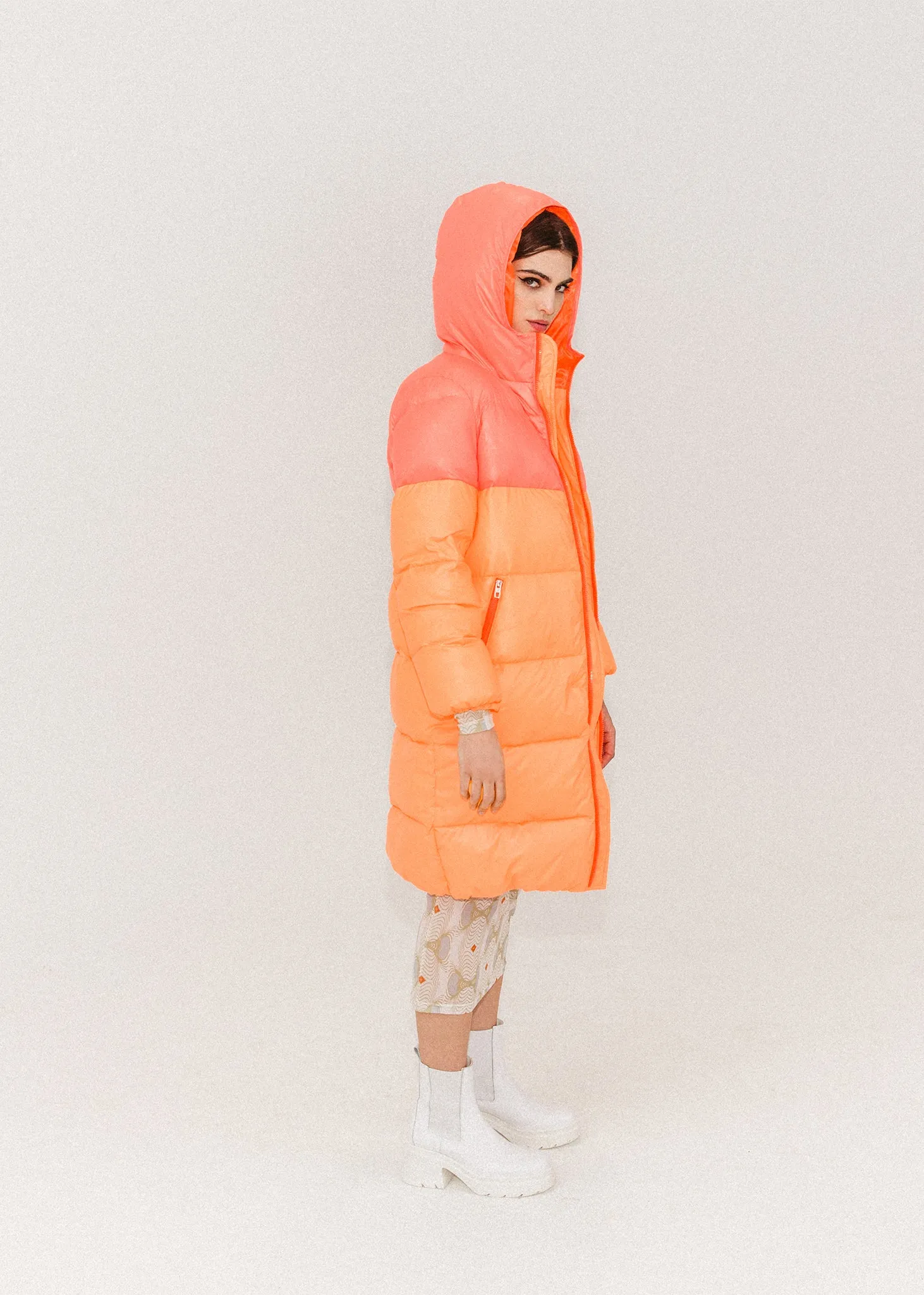 Two Tone Puffer Coat