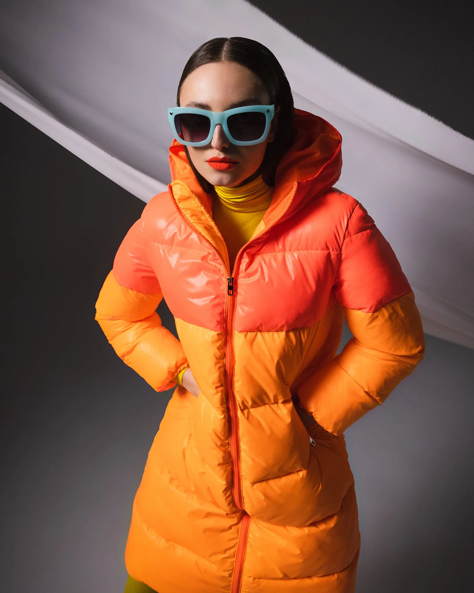 Two Tone Puffer Coat