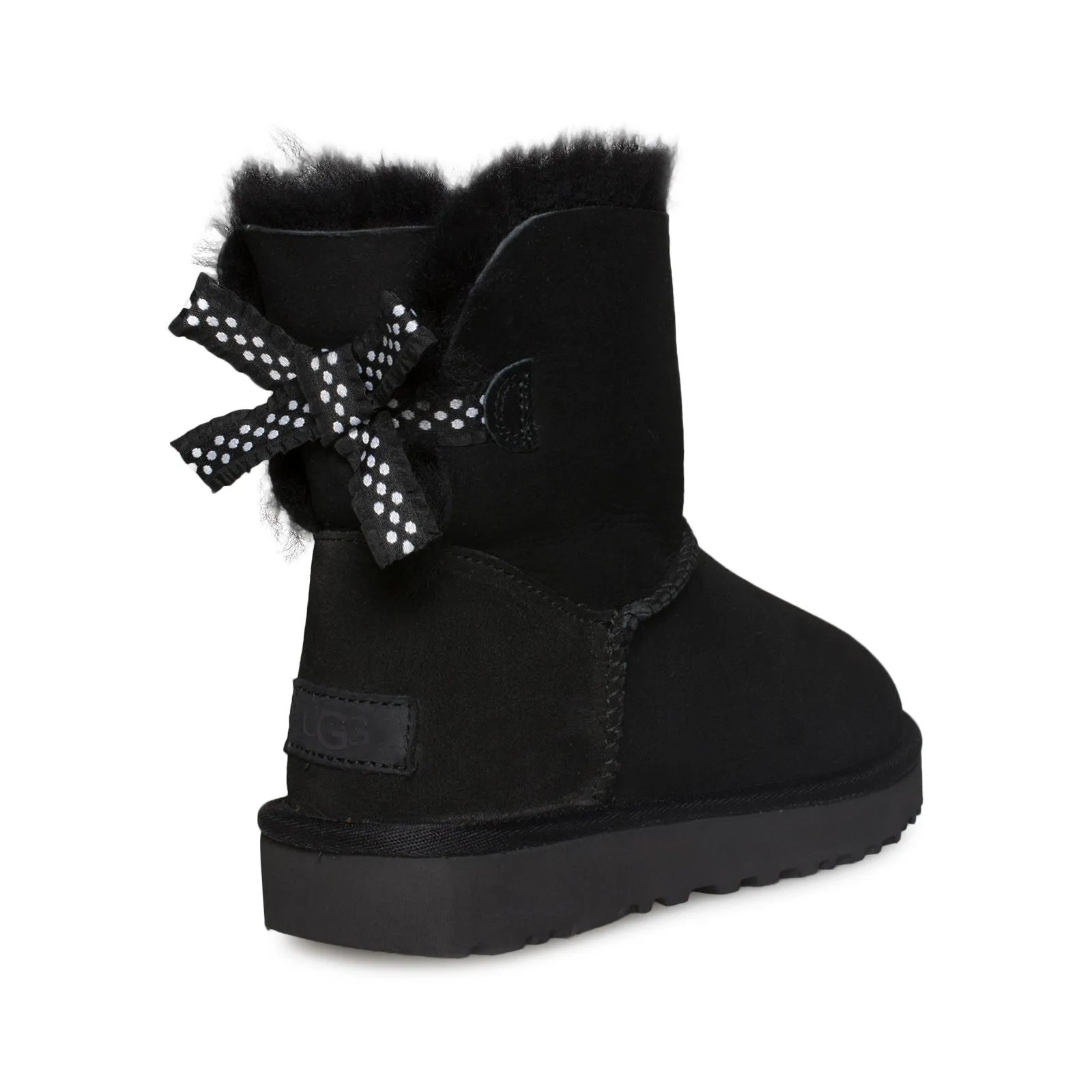 UGG Mini Bailey Bow II Ruffled Black Boots - Women's