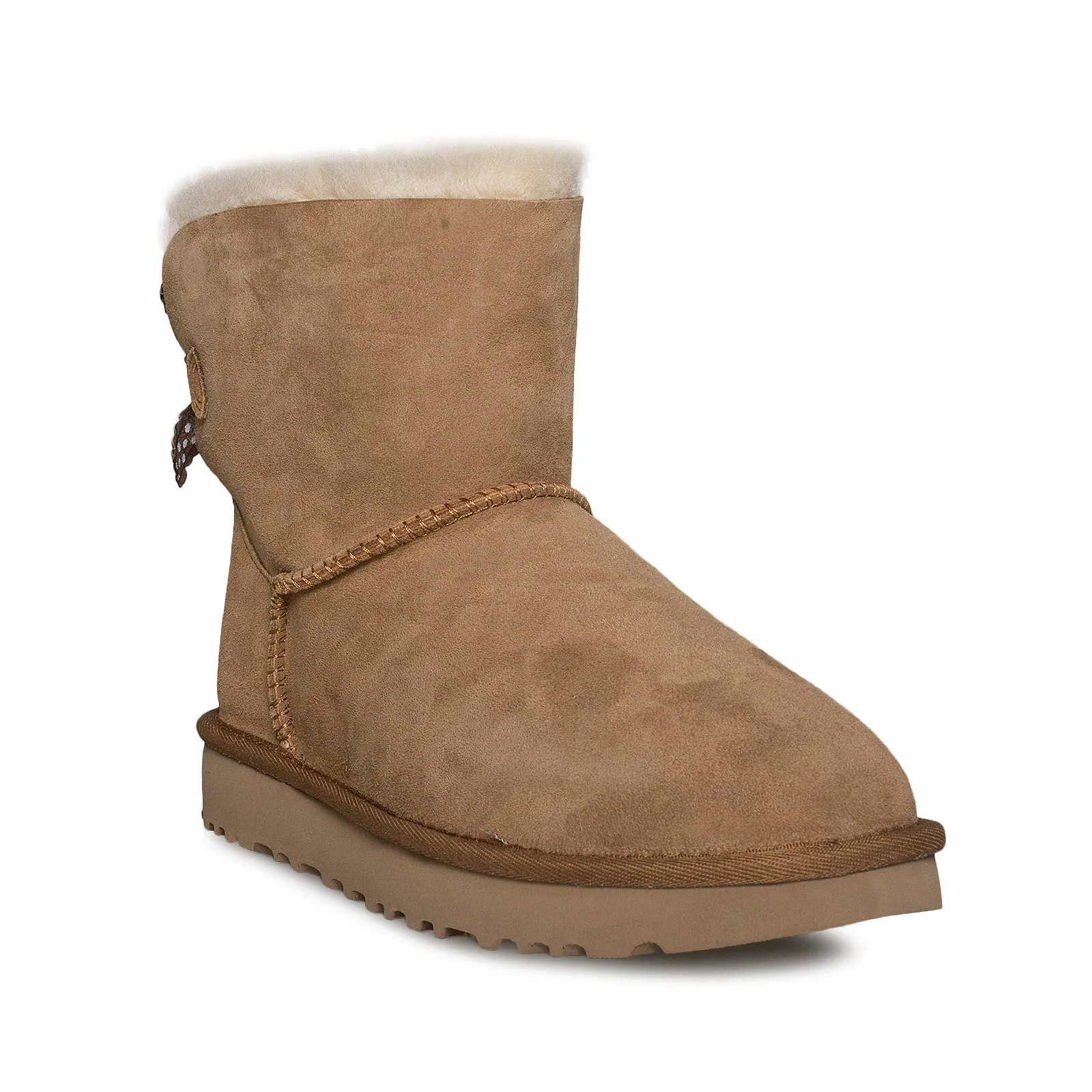 UGG Mini Bailey Bow II Ruffled Chestnut Boots - Women's