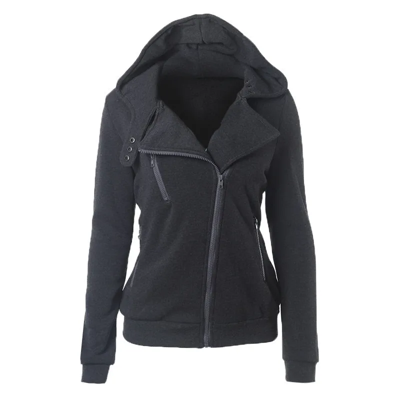 Warm Long Sleeve Zipper Slim-fit Hooded Jackets