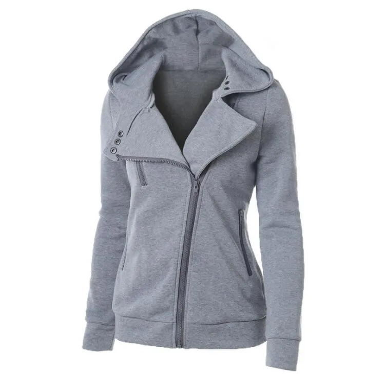 Warm Long Sleeve Zipper Slim-fit Hooded Jackets