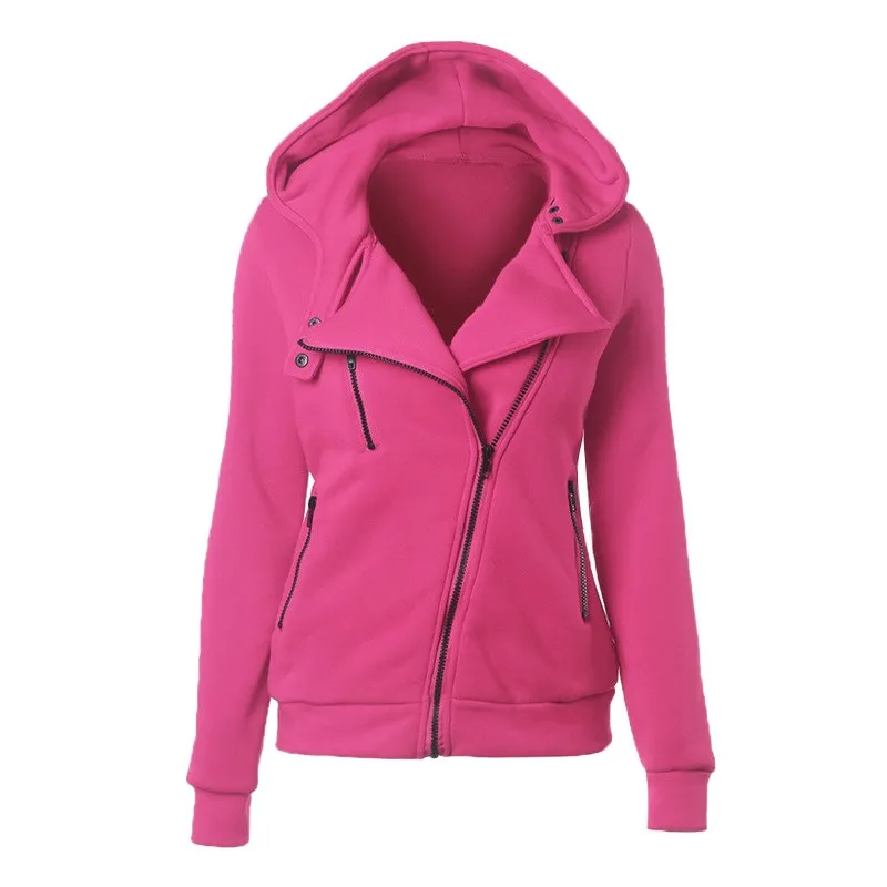 Warm Long Sleeve Zipper Slim-fit Hooded Jackets